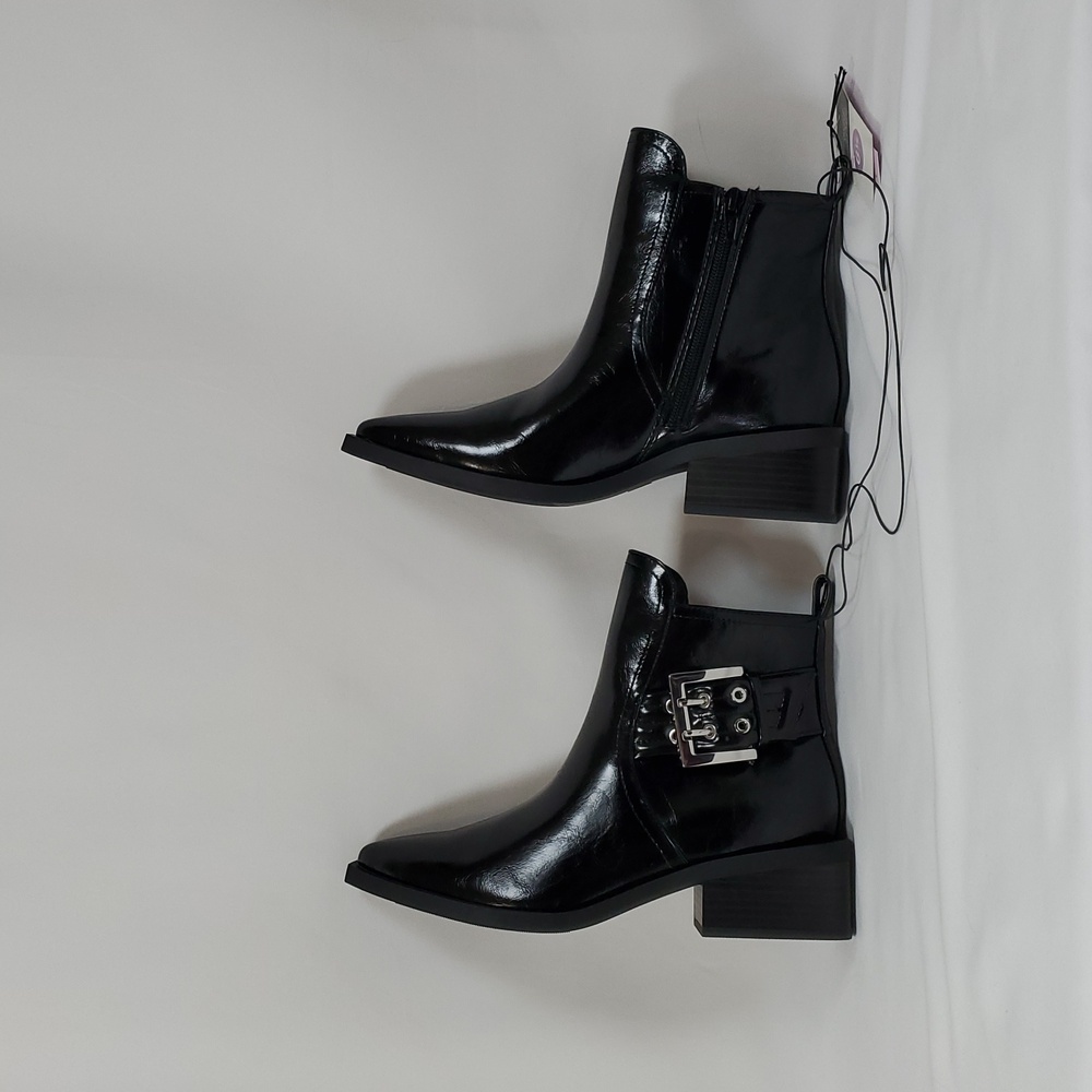 wild fable Woman's Giovanna Buckle Western Ankle Boots Memory Foam ~ Black - Picture 9 of 13
